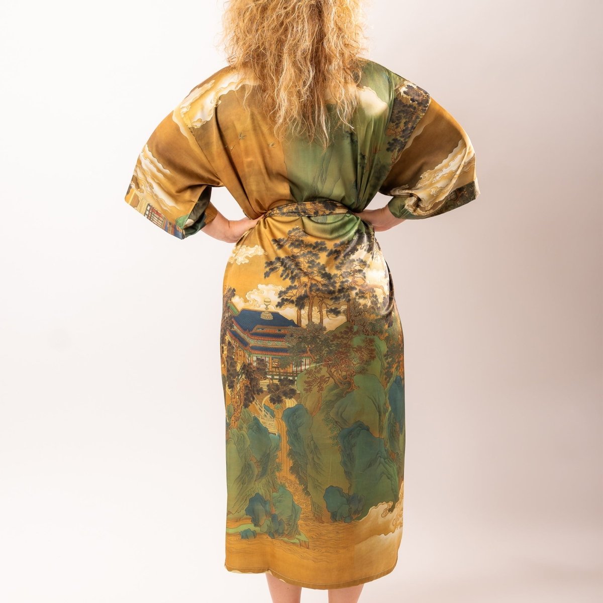 Kimono Dames Satijn - Golden Whisper - Kimomi