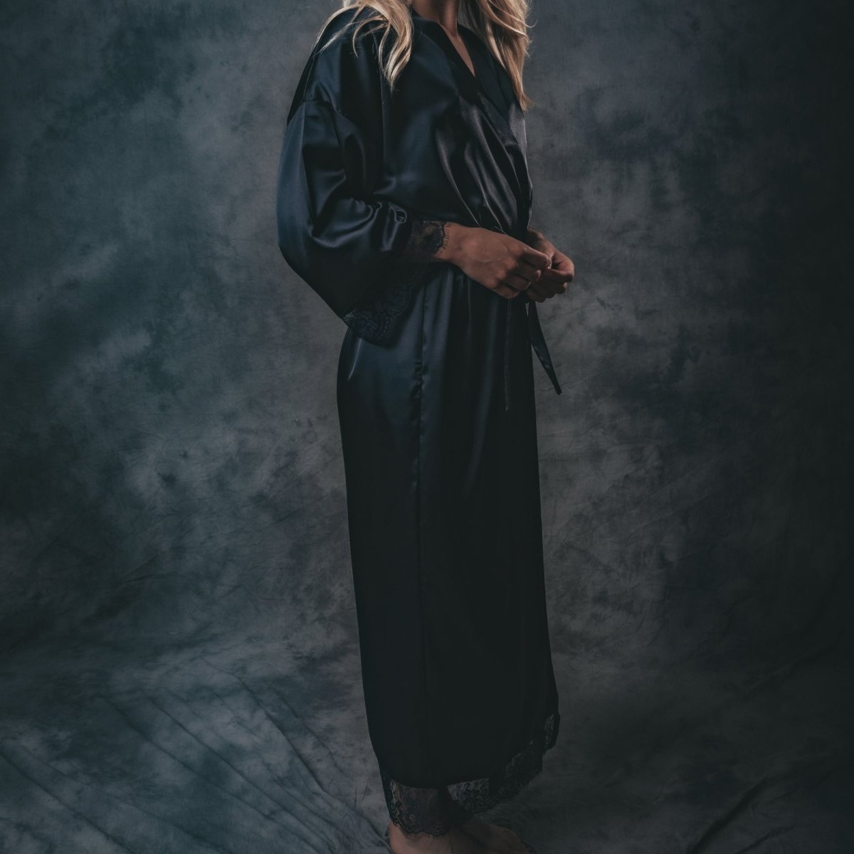 Kimono dames Satijn - Long Lace - Kimomi