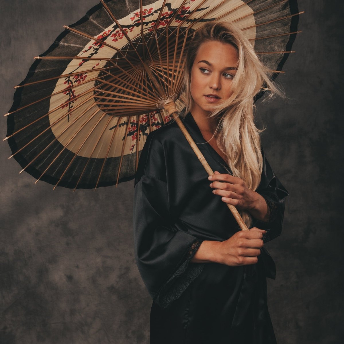 Kimono dames Satijn - Long Lace - Kimomi