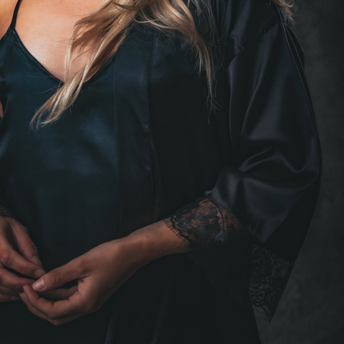 Kimono dames Satijn - Long Lace - Kimomi