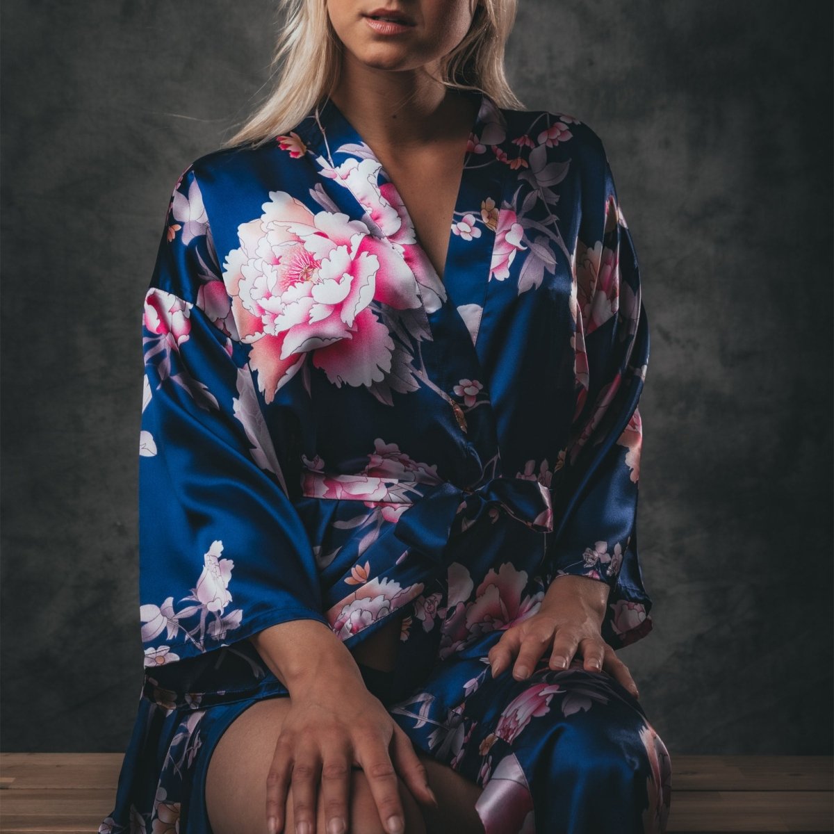 Kimono Dames Satijn - Peony Rose - Kimomi