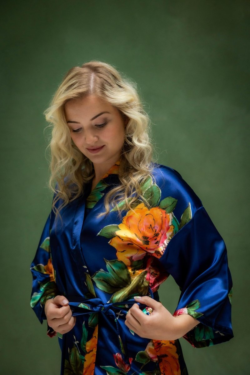 Kimono Dames Satijn Santorini - Kort - Kimomi