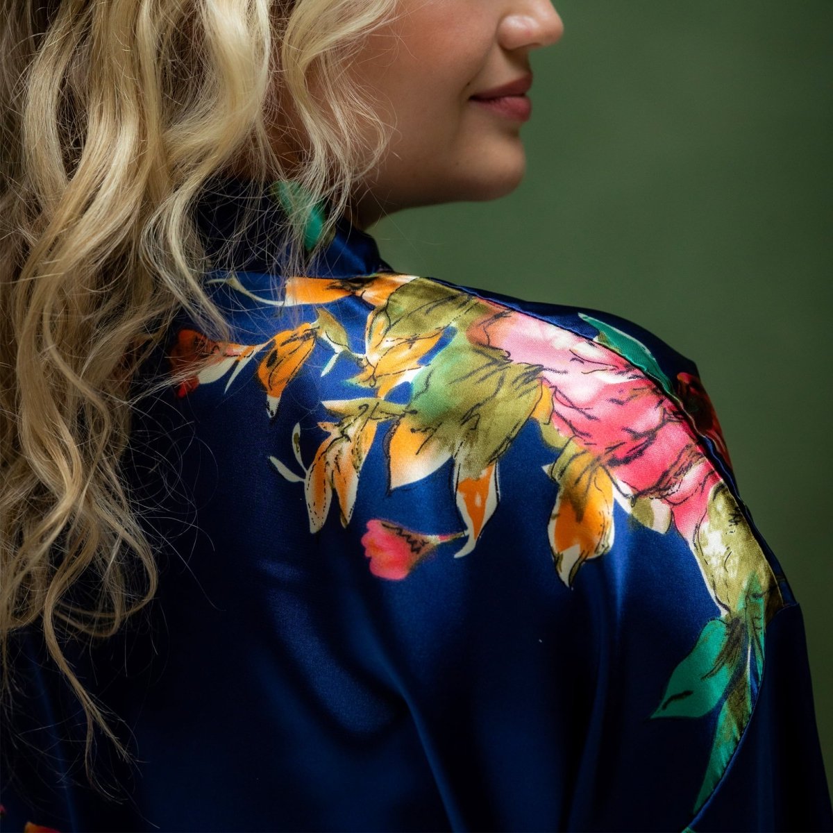 Kimono Dames Satijn Santorini - Kort - Kimomi