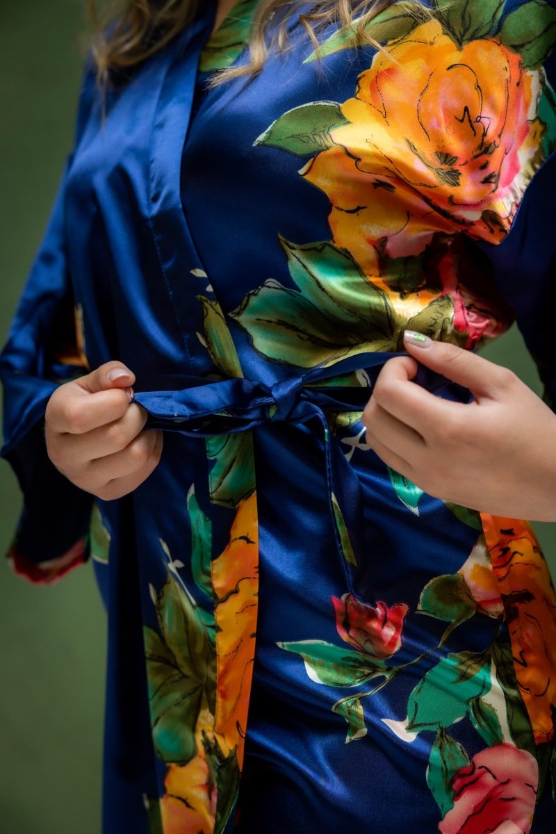 Kimono Dames Satijn Santorini - Kort - Kimomi