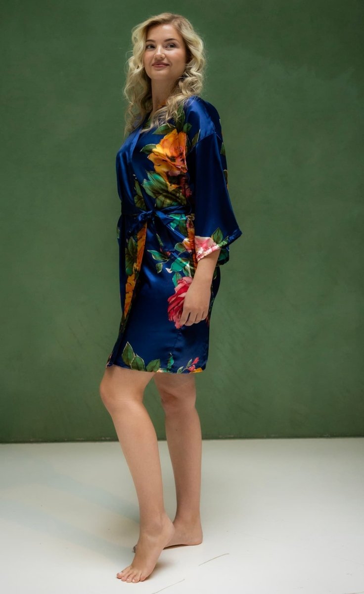 Kimono Dames Satijn Santorini - Kort - Kimomi