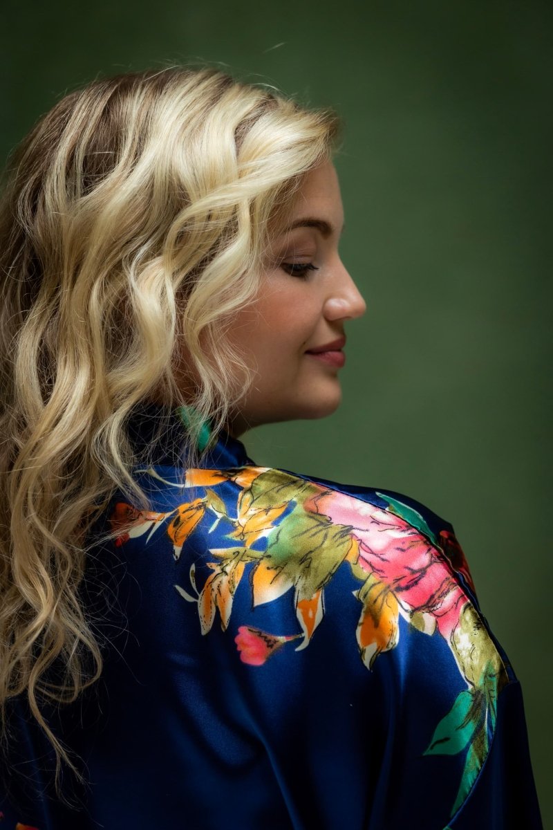 Kimono Dames Satijn Santorini - Kort - Kimomi