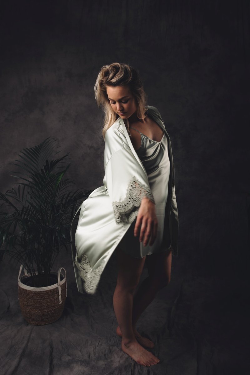 Kimono Dames Satijn - Soft Lace & Chill - Kimomi
