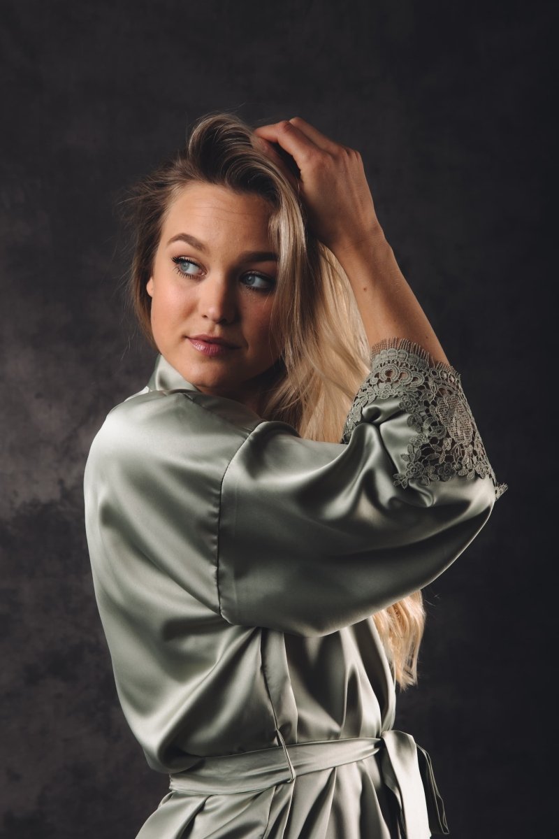 Kimono Dames Satijn - Soft Lace & Chill - Kimomi