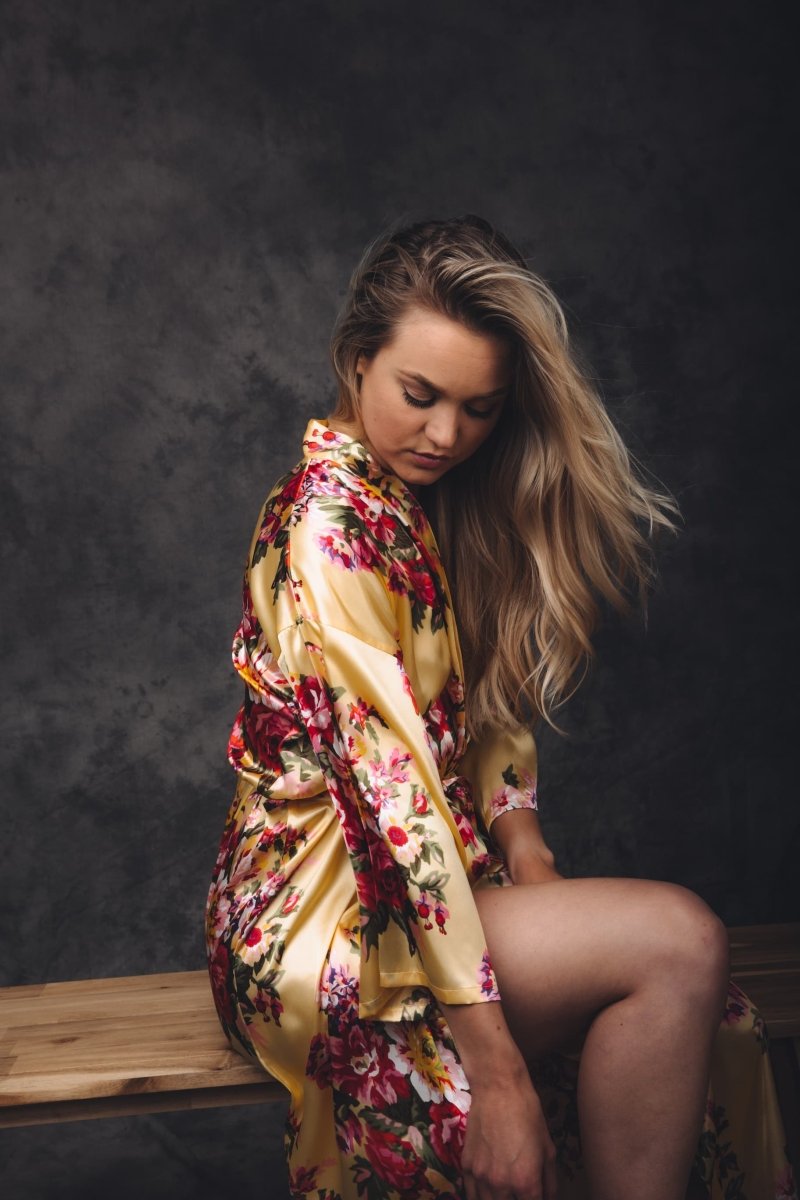 Kimono Dames Satijn - Wildflowers - Kimomi