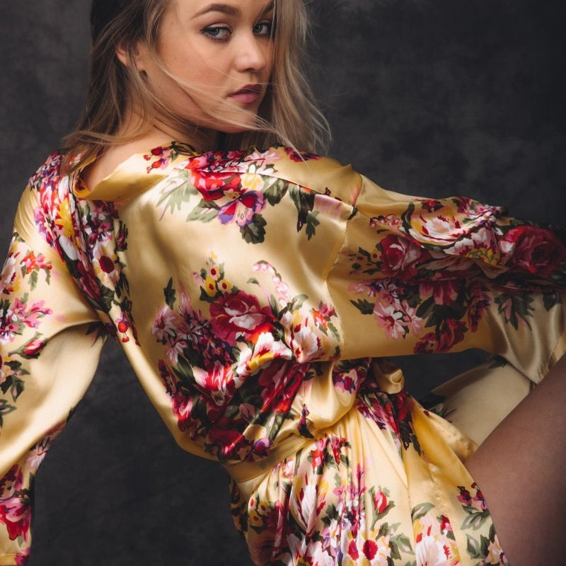 Kimono Dames Satijn - Wildflowers - Kimomi