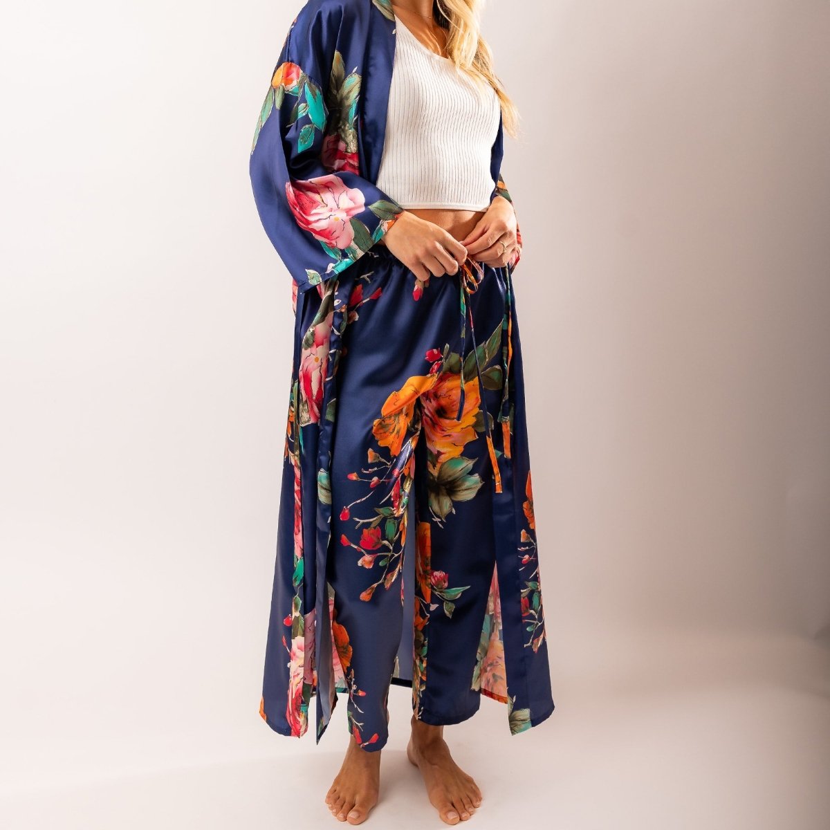 Pyjamabroek Dames Satijn - Santorini - Kimomi
