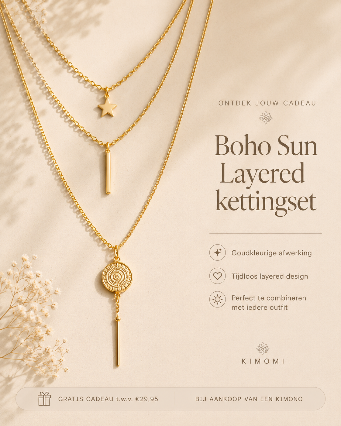Boho Sun Layered Kettingset