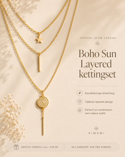 Boho Sun Layered Kettingset