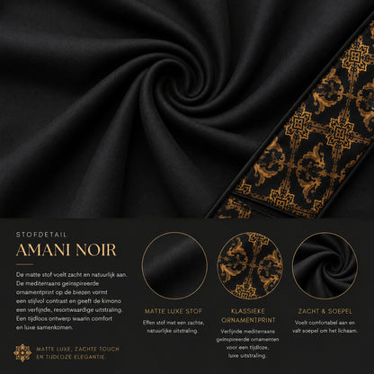 Unisex Kimono Dames & Heren - Amani Noir