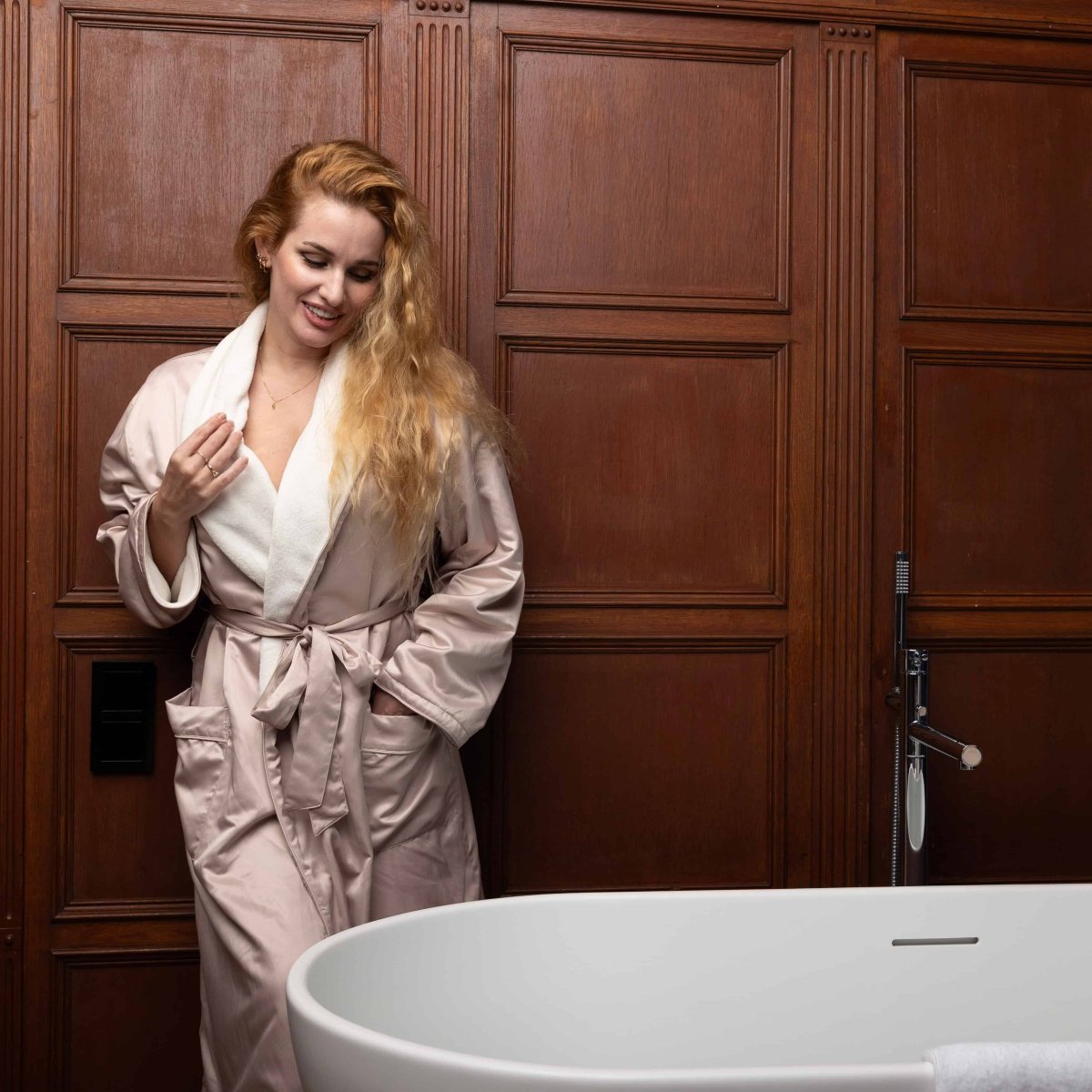 Badjas Dames SatijnFleece - Winter Glow - Kimomi