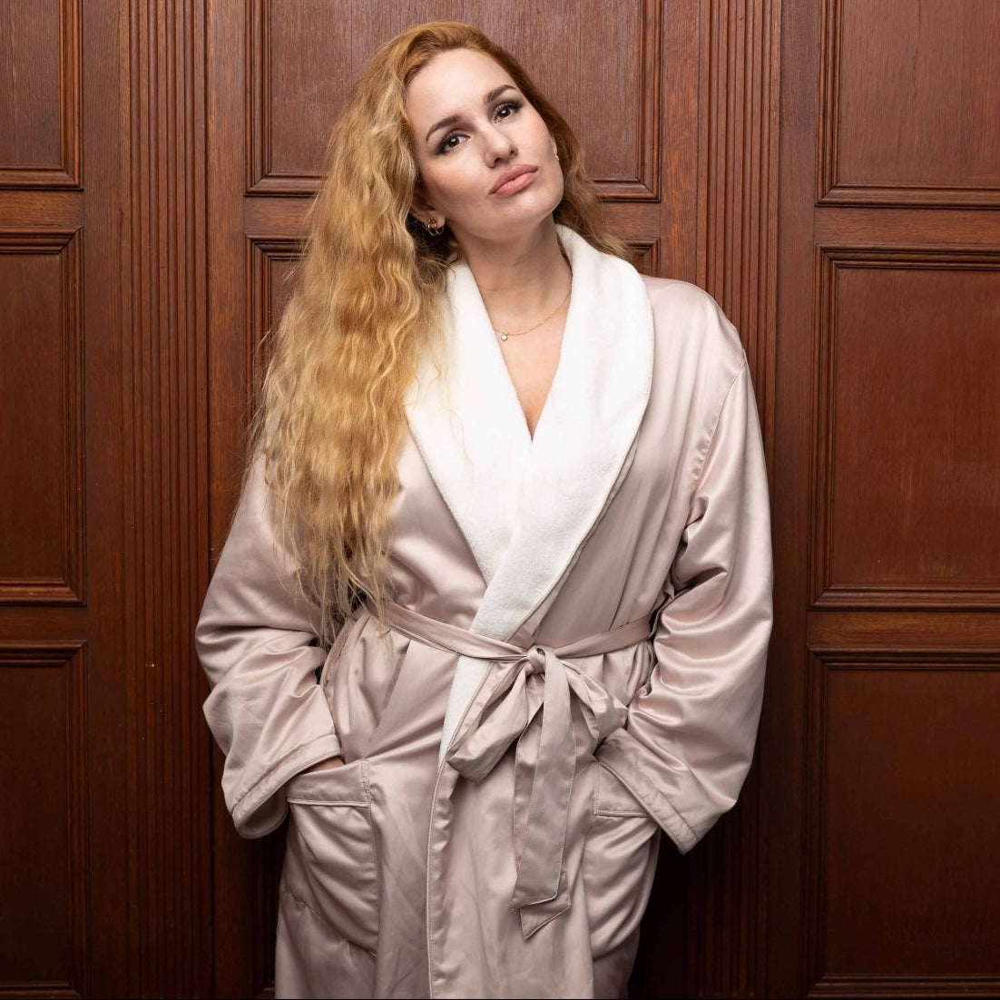 Badjas Dames SatijnFleece - Winter Glow - Kimomi