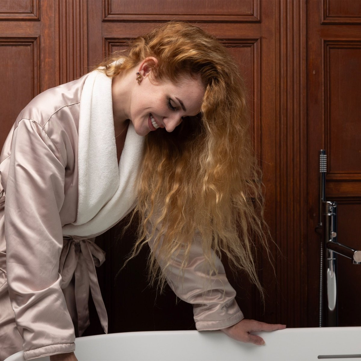 Badjas Dames SatijnFleece - Winter Glow - Kimomi