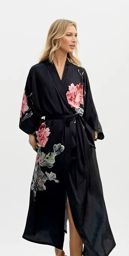 Kimono Dames Satijn - Kuro Grace - Kimomi