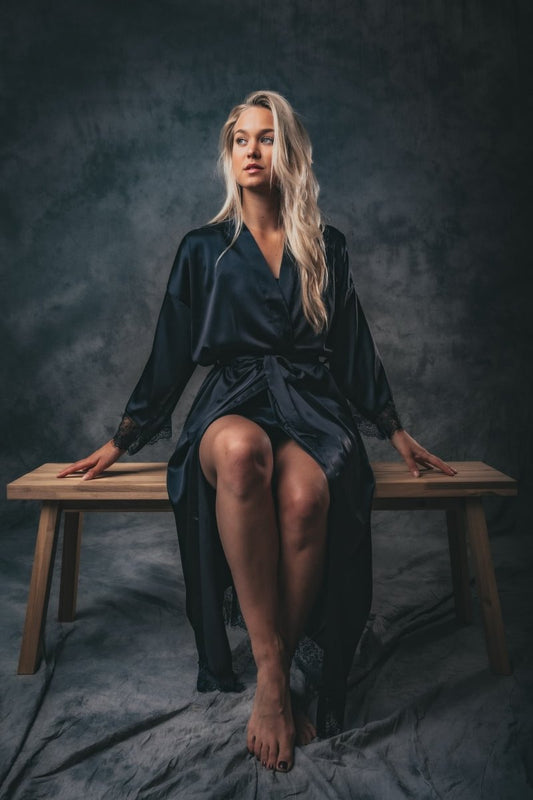 Kimono dames Satijn - Long Lace - Kimomi