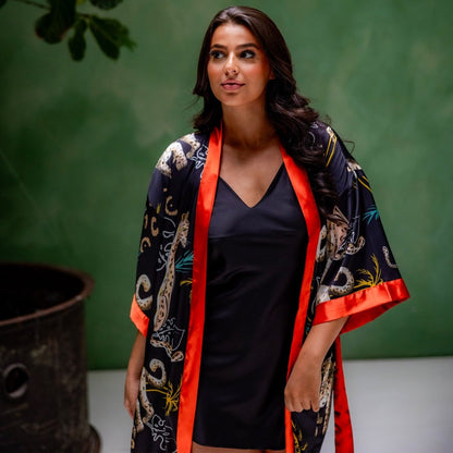 Kimono Dames Satijn - Luxury Leopard - Kimomi