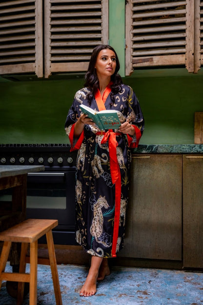 Kimono Dames Satijn - Luxury Leopard - Kimomi