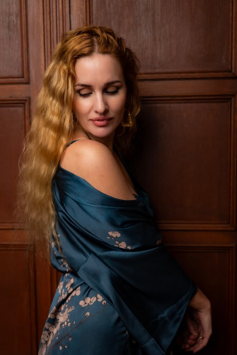 Kimono Dames Satijn - Midnight Sakura Deluxe - Kimomi