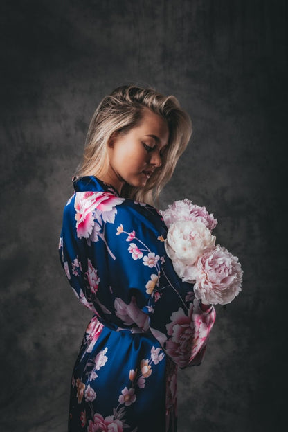 Kimono Dames Satijn - Peony Rose - Kimomi