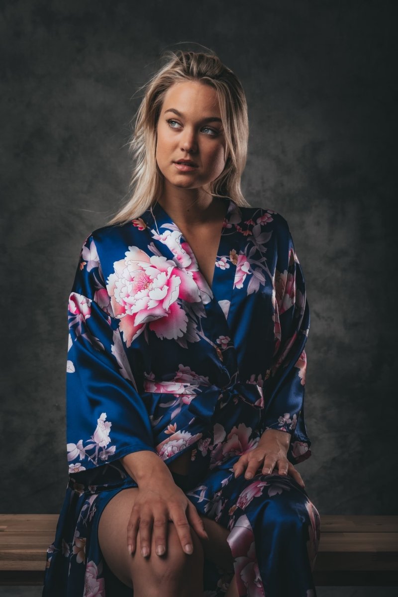 Kimono Dames Satijn - Peony Rose - Kimomi