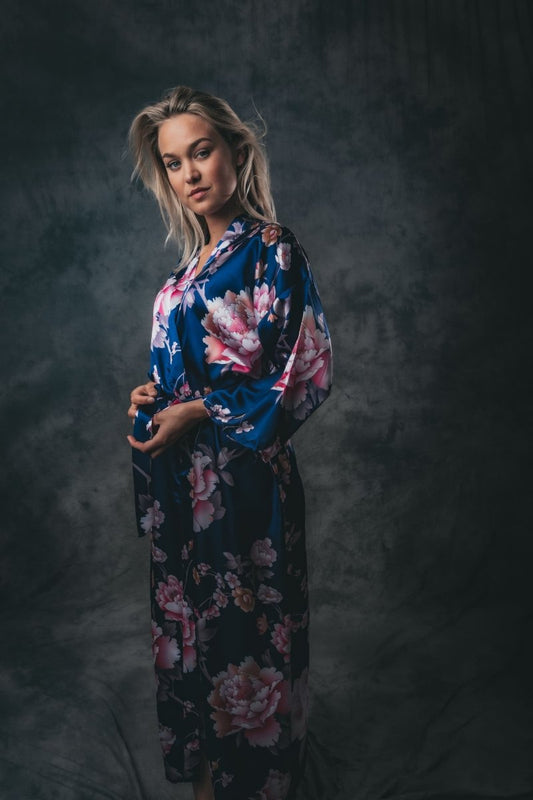 Kimono Dames Satijn - Peony Rose - Kimomi