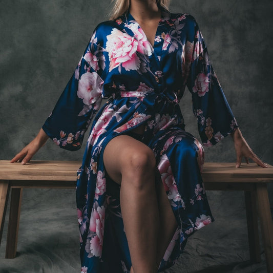 Kimono Dames Satijn - Peony Rose - Kimomi