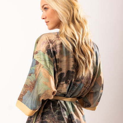 Kimono Dames Satijn - Poetry in Silk - Kimomi