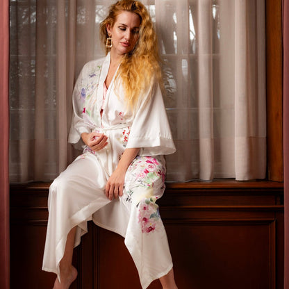 Kimono Dames Satijn - Romance in Bloom - Kimomi