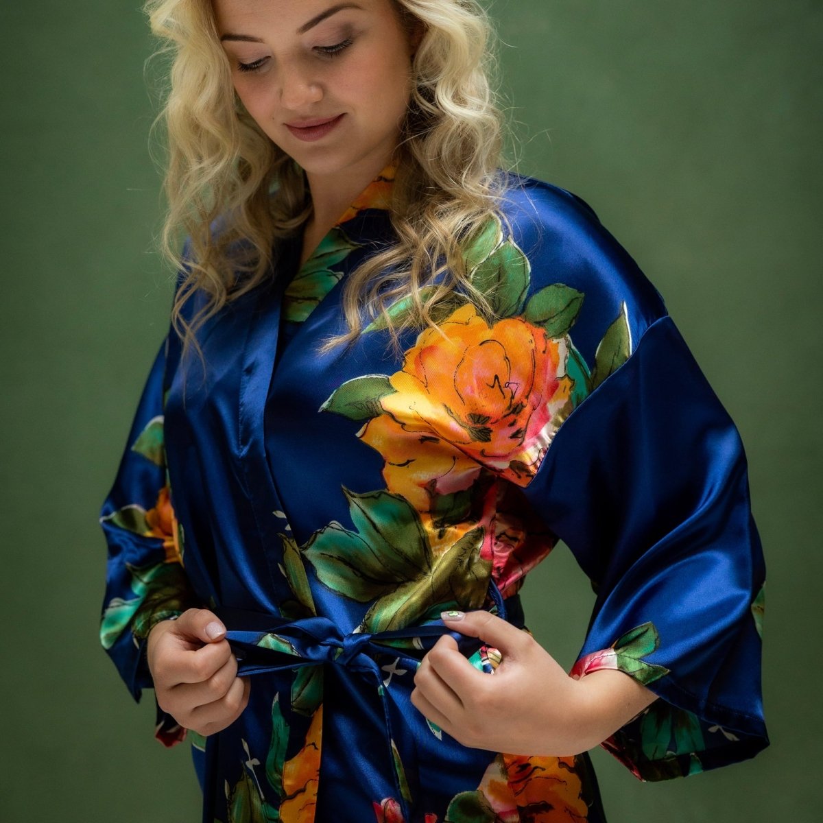 Kimono Dames Satijn Santorini - Kort - Kimomi