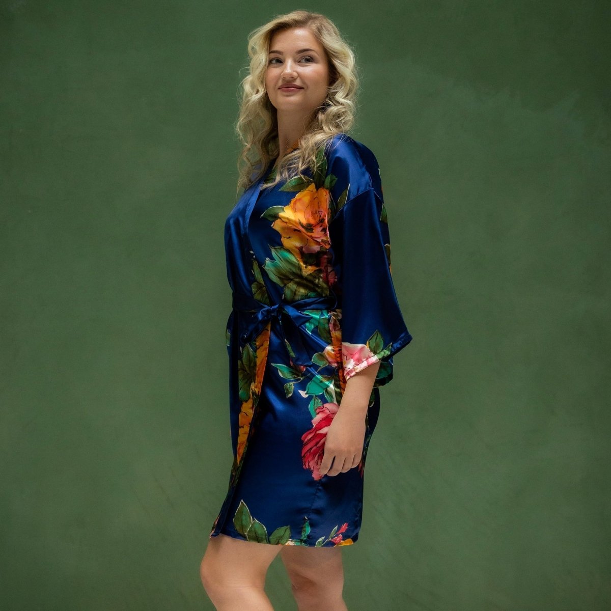 Kimono Dames Satijn Santorini - Kort - Kimomi