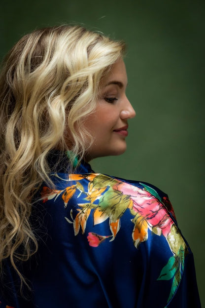 Kimono Dames Satijn Santorini - Kort - Kimomi