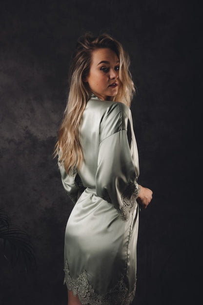 Kimono Dames Satijn - Soft Lace & Chill - Kimomi