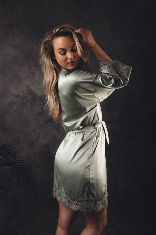 Kimono Dames Satijn - Soft Lace & Chill - Kimomi