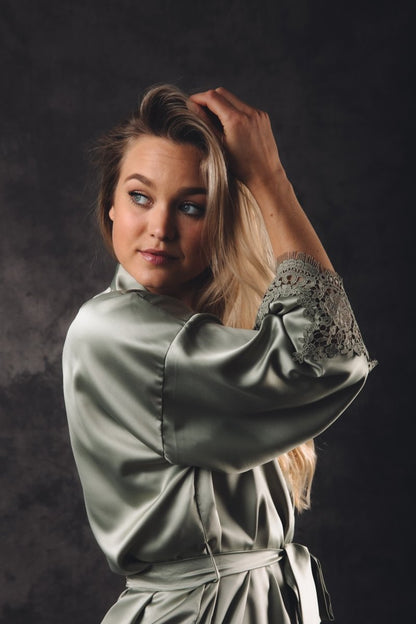 Kimono Dames Satijn - Soft Lace & Chill - Kimomi