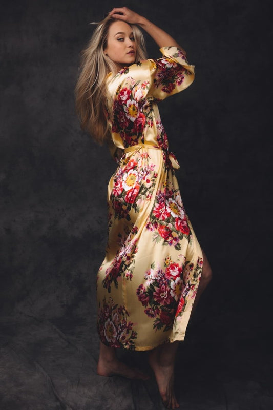 Kimono Dames Satijn - Wildflowers - Kimomi