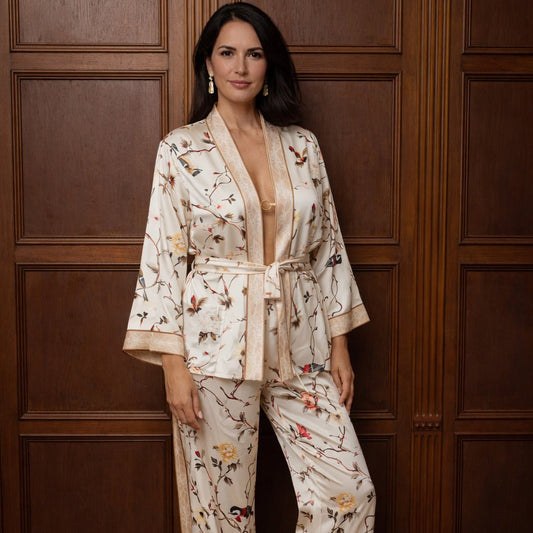 Pyjama Dames Satijn - Birdsong Silk - Kimomi