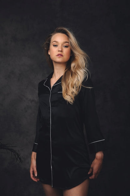Pyjama Shirt Dames Satijn - Classic Dream - Kimomi