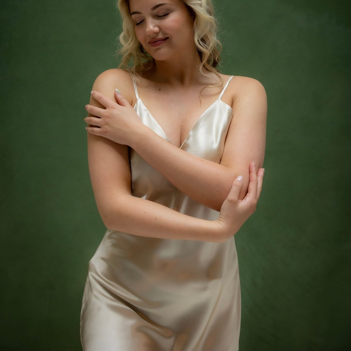 Slipdress Dames Satijn - Moonlit Glow - Kimomi