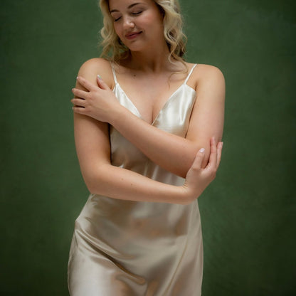 Slipdress Dames Satijn - Moonlit Glow - Kimomi