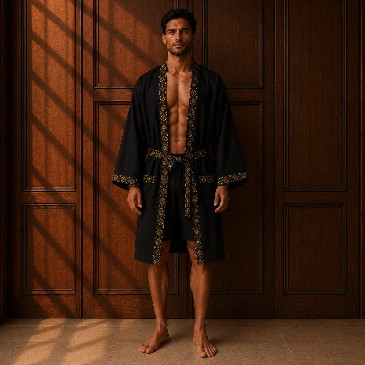 Unisex Kimono Dames & Heren - Amani Noir - Kimomi
