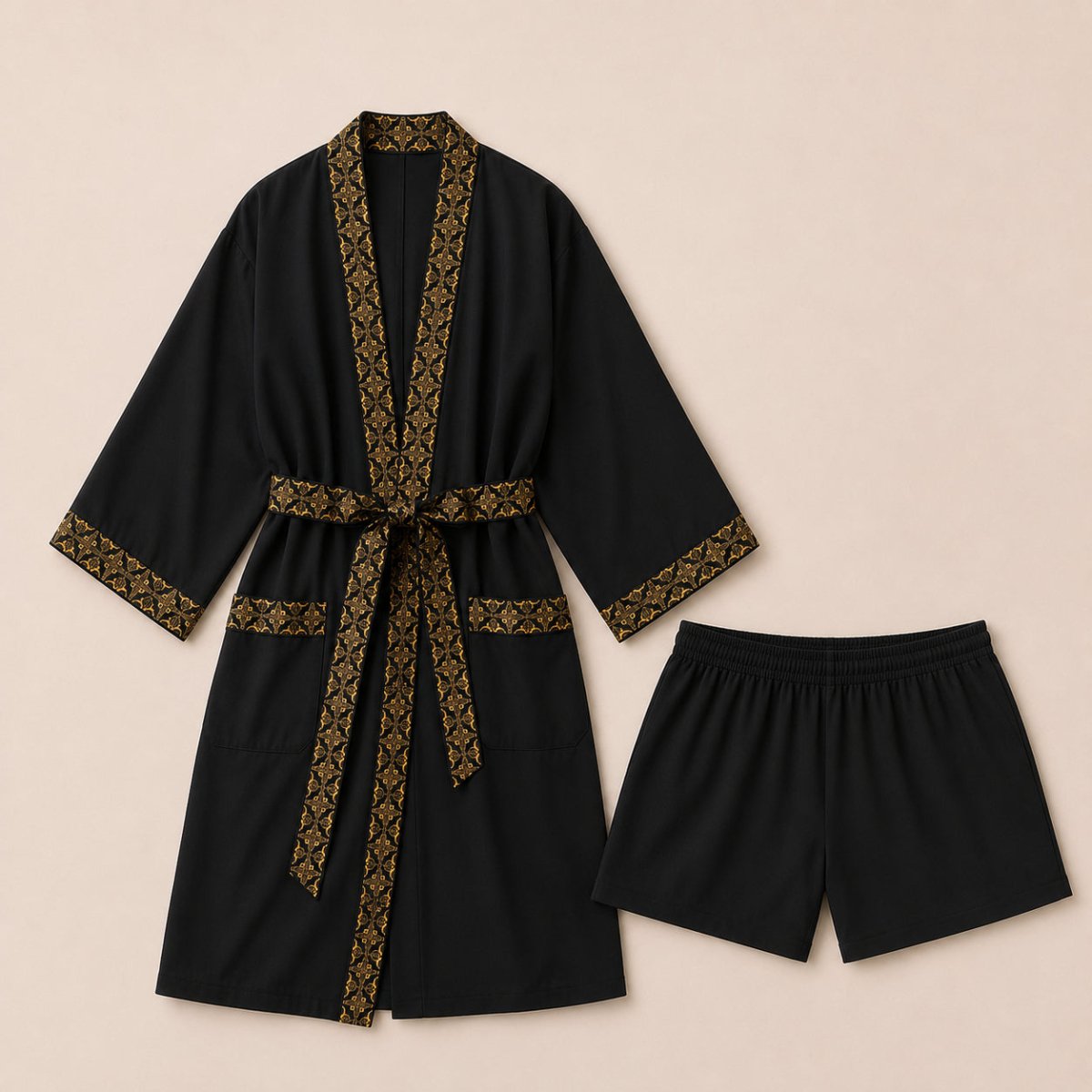 Unisex Kimono Dames & Heren - Amani Noir - Kimomi
