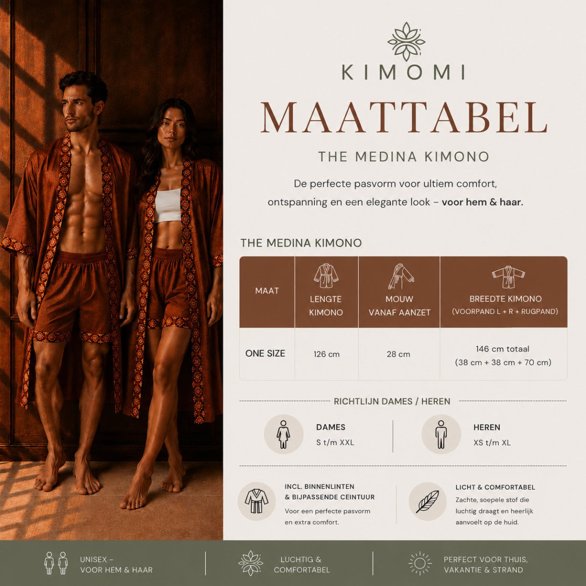 Unisex Kimono Dames & Heren - The Medina - Kimomi